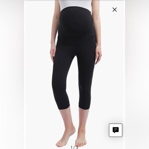 Kimi and‎ Kai Belly & Back Support Black Cropped Maternity Leggings XL